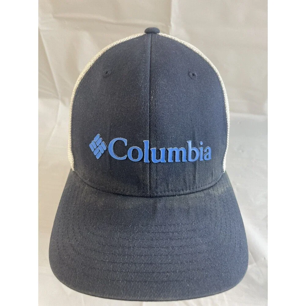 Columbia PFG Fitted Hat Cap Navy L/X Mesh Flexfit Light Weight